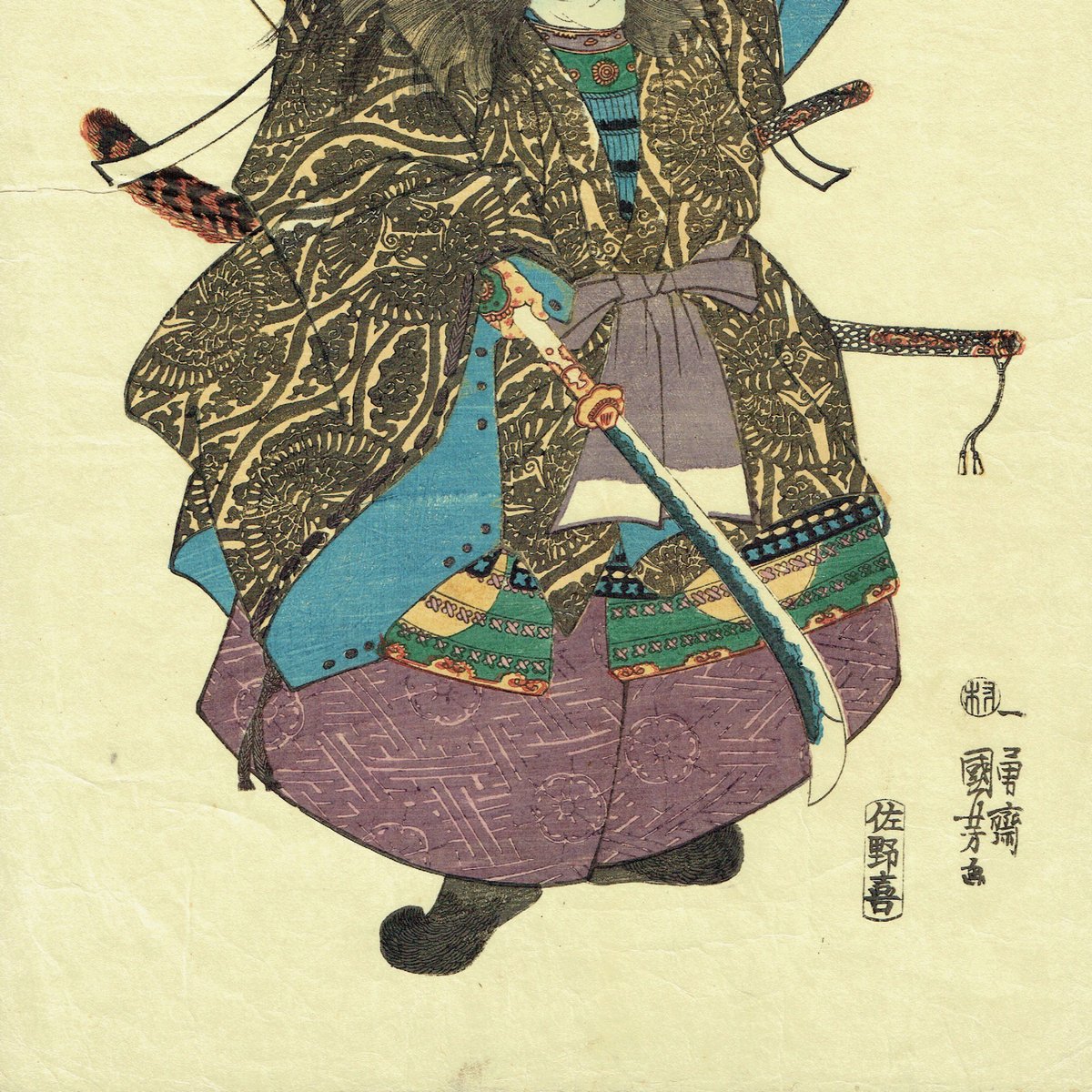 浮世絵、本朝武優鏡、源頼朝国芳画 浮世絵、本朝武優鏡、源頼朝国芳画 国芳｢本朝武優