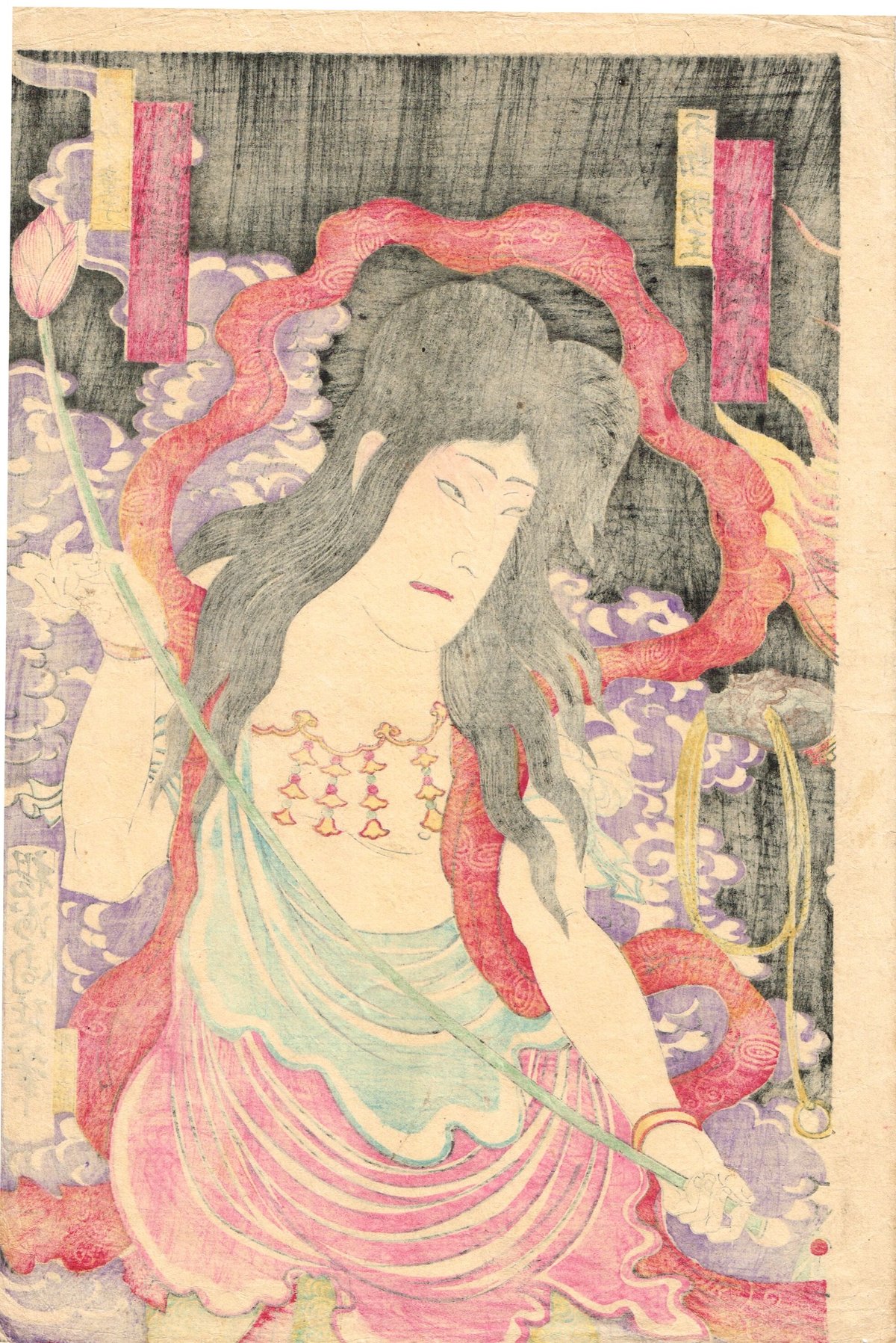 揚州周延「橋供養梵字文覚」明治16年(1883)【浮世絵】 | 浮世絵販売