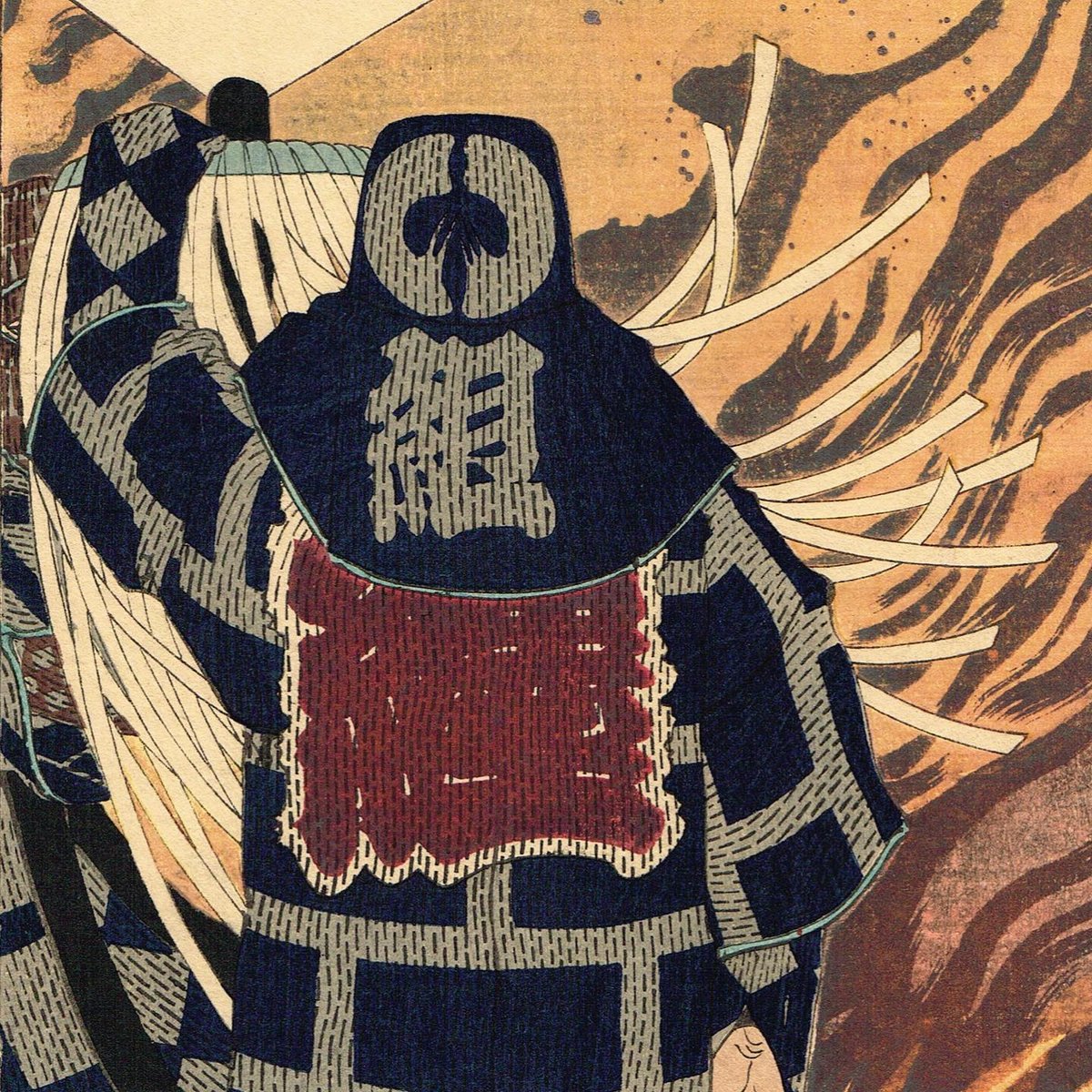 真作 ・　明治時代 オリジナル浮世絵版画 月岡芳年: 月百姿 ・卒塔婆の月 月岡芳年による浮世絵「「月百姿」「卒塔婆の月」」