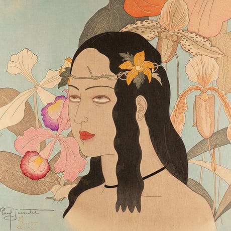 ポール・ジャクレー「パラオの娘(花の組の内)」昭和10年(1935)【浮世絵】