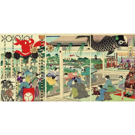 揚州周延「江戸砂子年中行事　端午の図」明治18年（1885）【浮世絵】