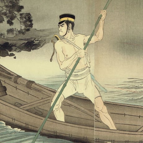 水野年方「斥候騎兵軍曹 川崎伊勢雄」明治27年（1894）【浮世絵】