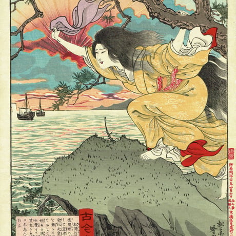 安達 吟光「古今名婦鏡  松浦左用姫」明治22年（1889）【浮世絵】