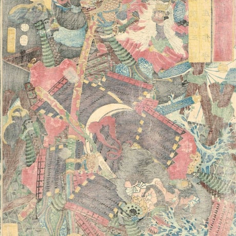 歌川芳艶「川中島大合戦組討尽 高坂弾正忠 本庄美作守」安政4年【浮世絵】