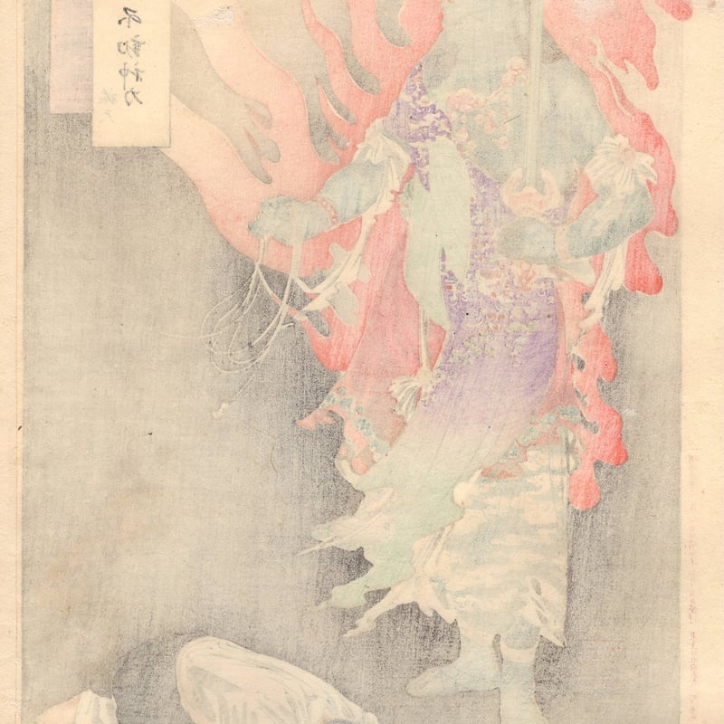 浮世絵師　尾形月耕の直筆！レアな短冊　真作 浮世絵師 尾形月耕の直筆！レアな短冊 真作 - メルカリ