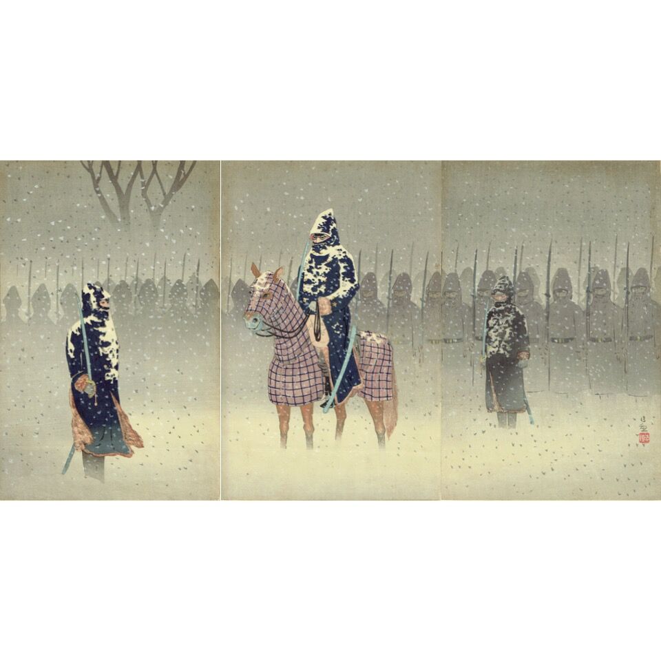 小林清親「威海衛上陸進軍之図」明治28年（1895）【浮世絵