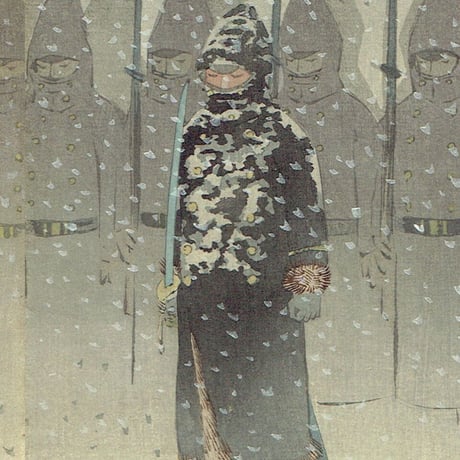 小林清親「威海衛上陸進軍之図」明治28年（1895）【浮世絵】