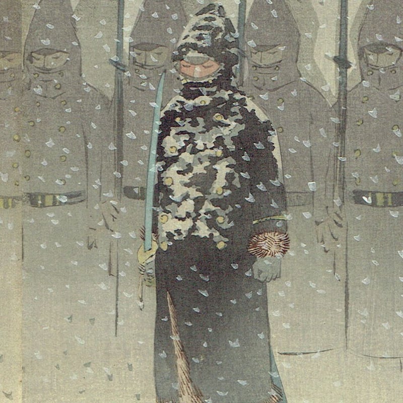 小林清親「威海衛上陸進軍之図」明治28年(1895)【浮世絵 小林清親「威海衛上陸進軍之図」明治28年(1895)【浮世絵