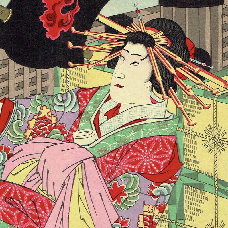 歌川豊齋「歌舞伎座十月狂言」明治34年【浮世絵】 | 浮世絵販売