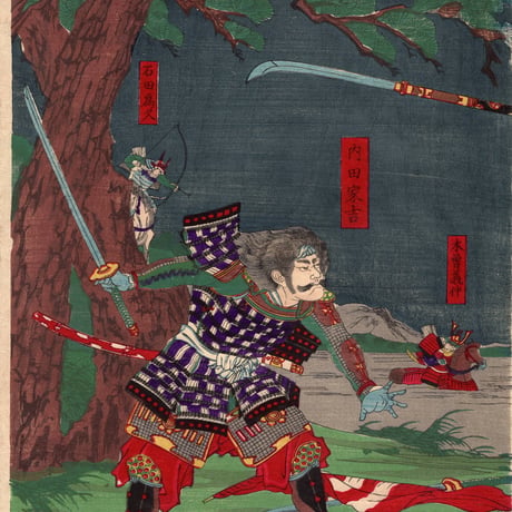 楊洲周延「大日本国誌略之内　巴御前」明治15年（1882）【浮世絵】