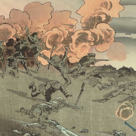 小林清親「平壌激戦我軍大勝利之図」明治27年（1894）【浮世絵】