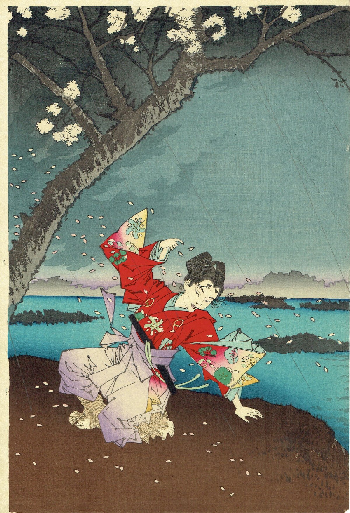日本偉い画伯作 古作 喜報春魁 梅堤 入手困難 日本偉い画伯作 古