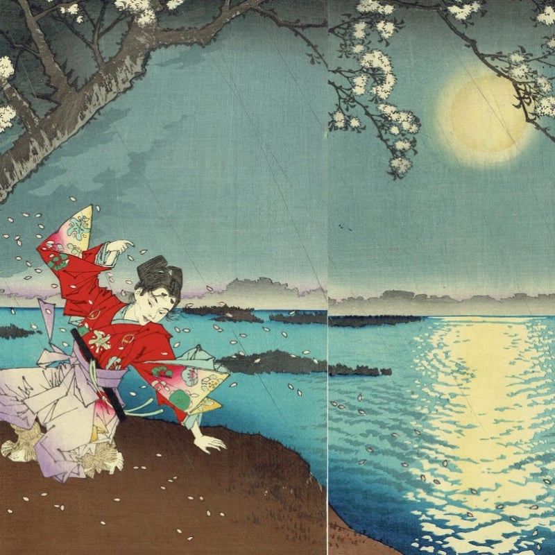 月岡芳年「東名所墨田川梅若之古事」明治16年【浮世絵 月岡芳年「東名所墨田川梅若之古事」明治16年【浮世絵