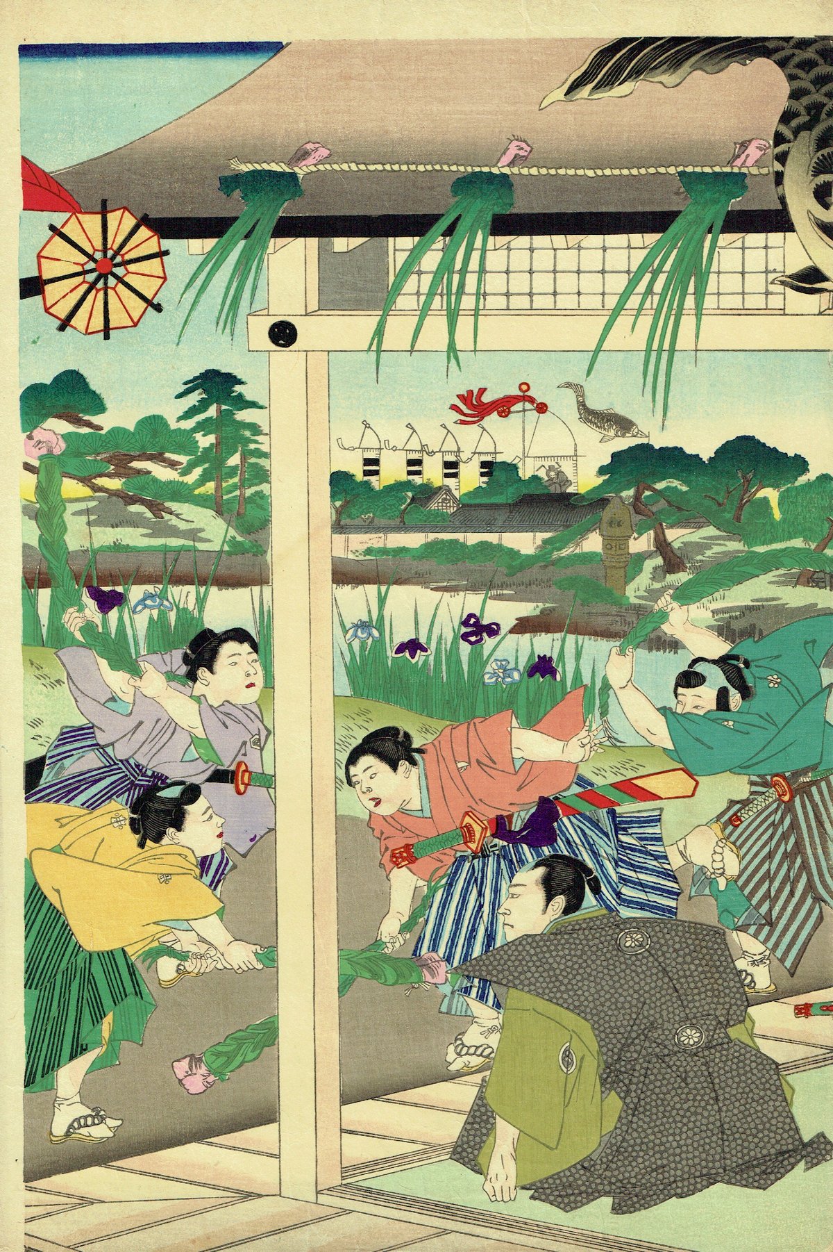 揚州周延「江戸砂子年中行事 端午の図」明治18年（1885）【浮世絵