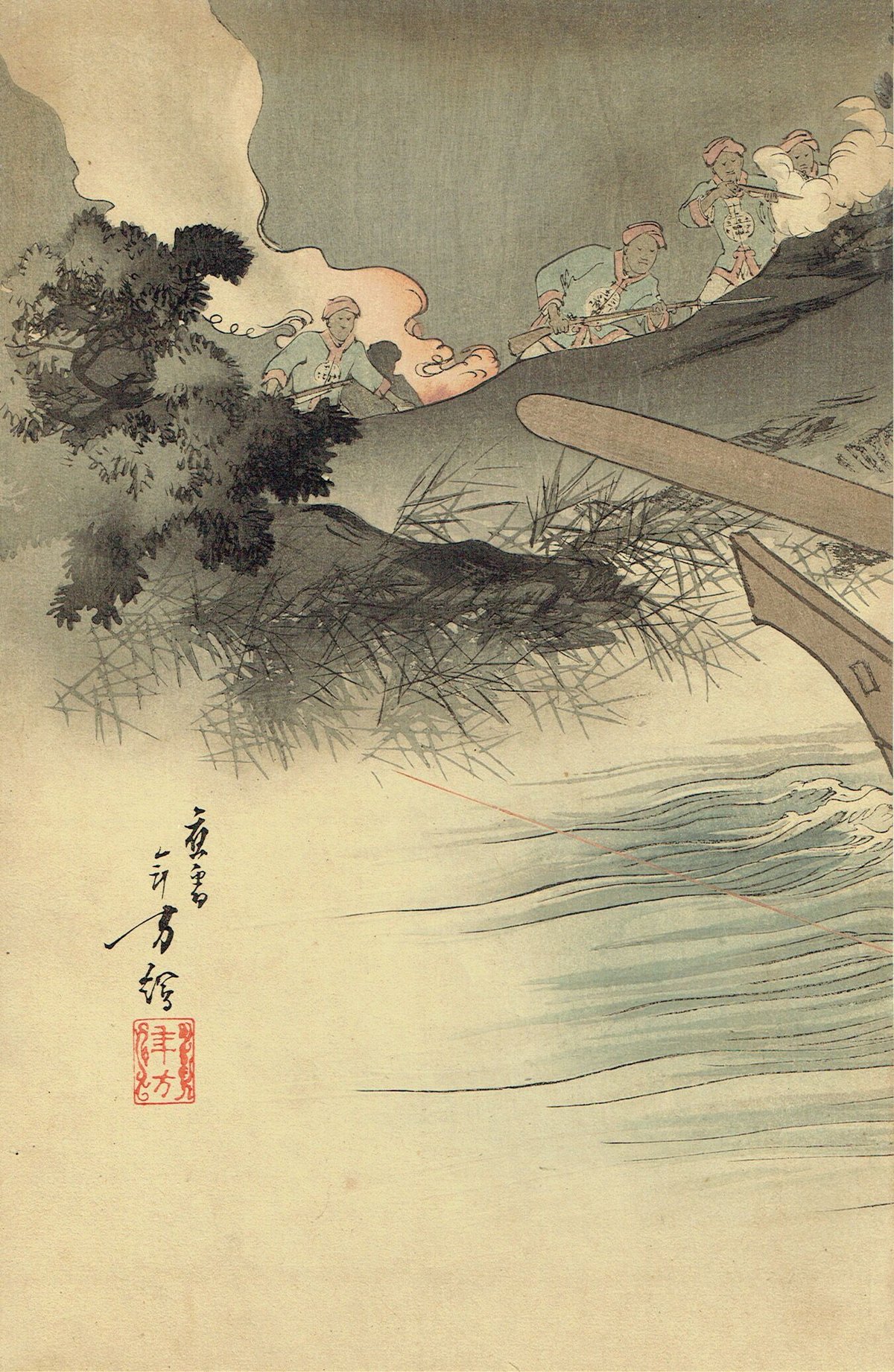 水野年方「斥候騎兵軍曹 川崎伊勢雄」明治27年(1894)【浮世絵 水野年方「斥候騎兵軍曹 川崎伊勢雄」明治27年(1894)【浮世絵