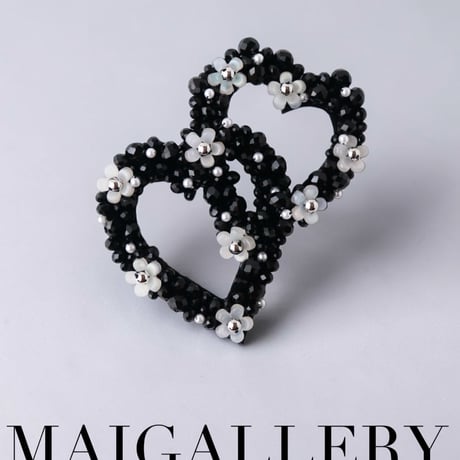 open twin Heart brooch♡