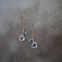 SWAROVSKI crystal＆turquoise aurora *pierce / earring