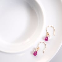 ruby & quartz  * pierce / earring -kyasha