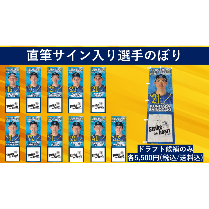 数量限定】2025NPBドラフト候補選手 サイン入りのぼり【送料込み