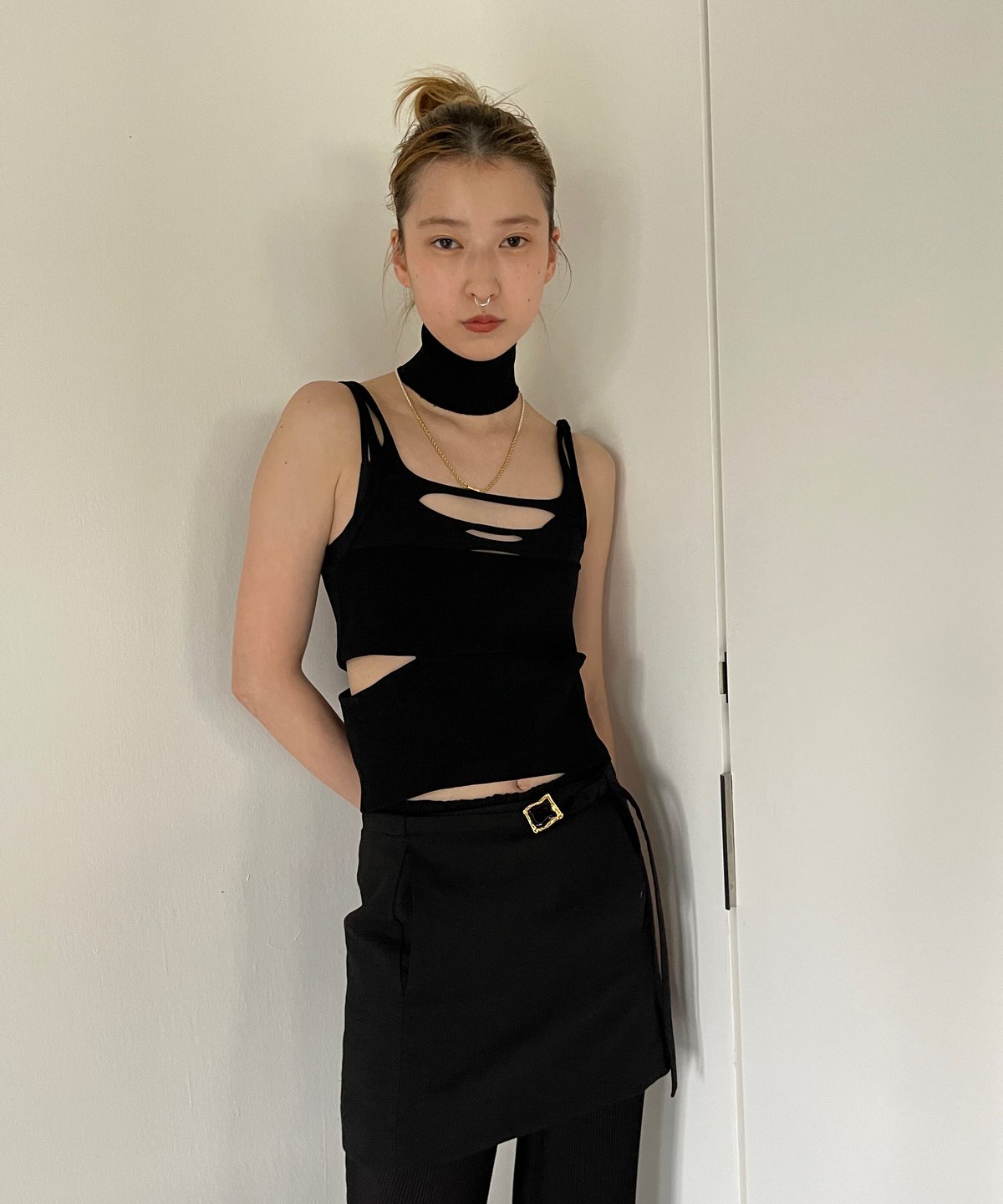 MUKASA / neck knit camisole