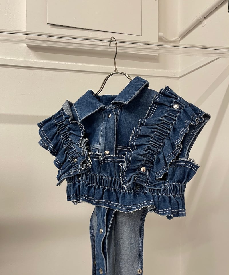 【HOUGA】 jean frill belt  /  jean jacket HOUGA】 jean frill belt / jean jacket - メルカリ