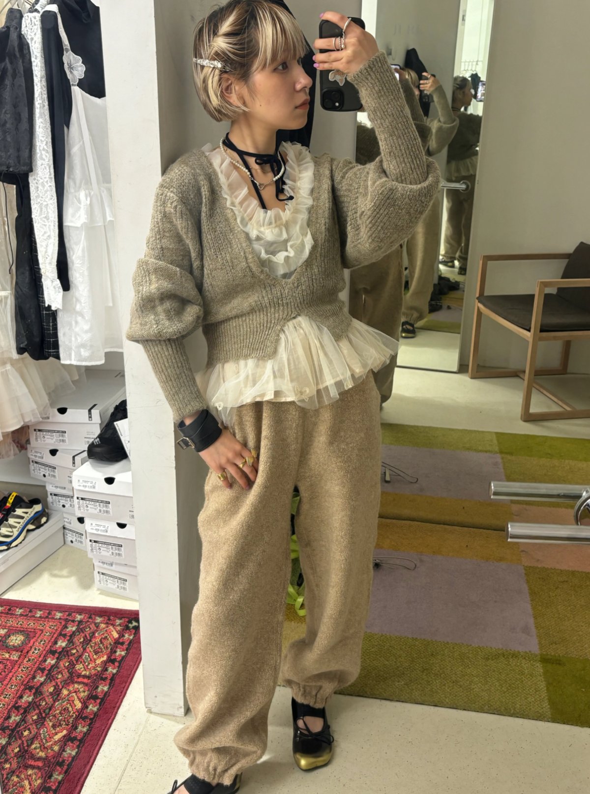 パンツ little suzie WOOL ANGOLA PILE PANTS little suzie WOOL ANGOLA PILE PANTS