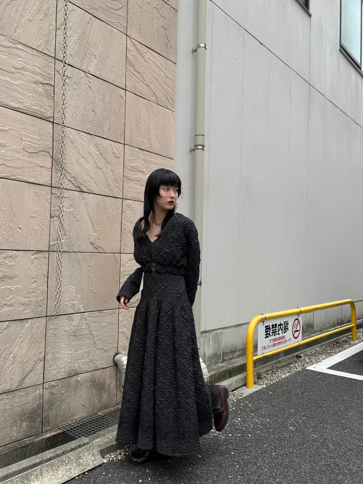 美品 ミューラル Dahlia shrinking embroidery top Dahlia shrinking embroidery top (Black)