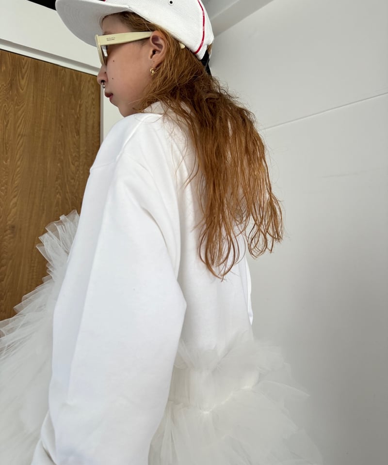 VIVIANO / CS05 Gathered Tulle Hoodie | JURK