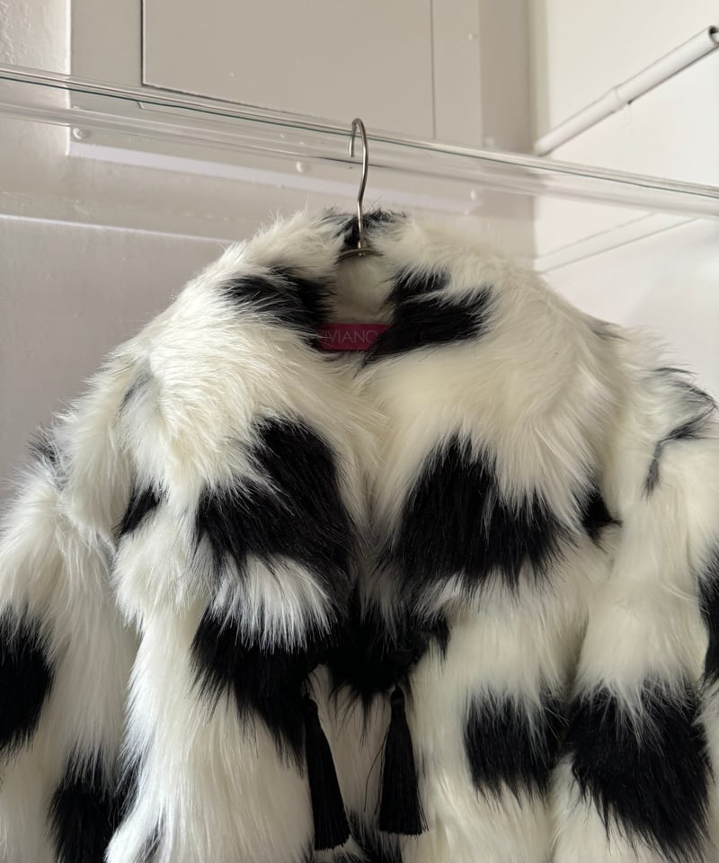 VIVIANO / J08 Curve Sleeve Heart pattern Fur Ja