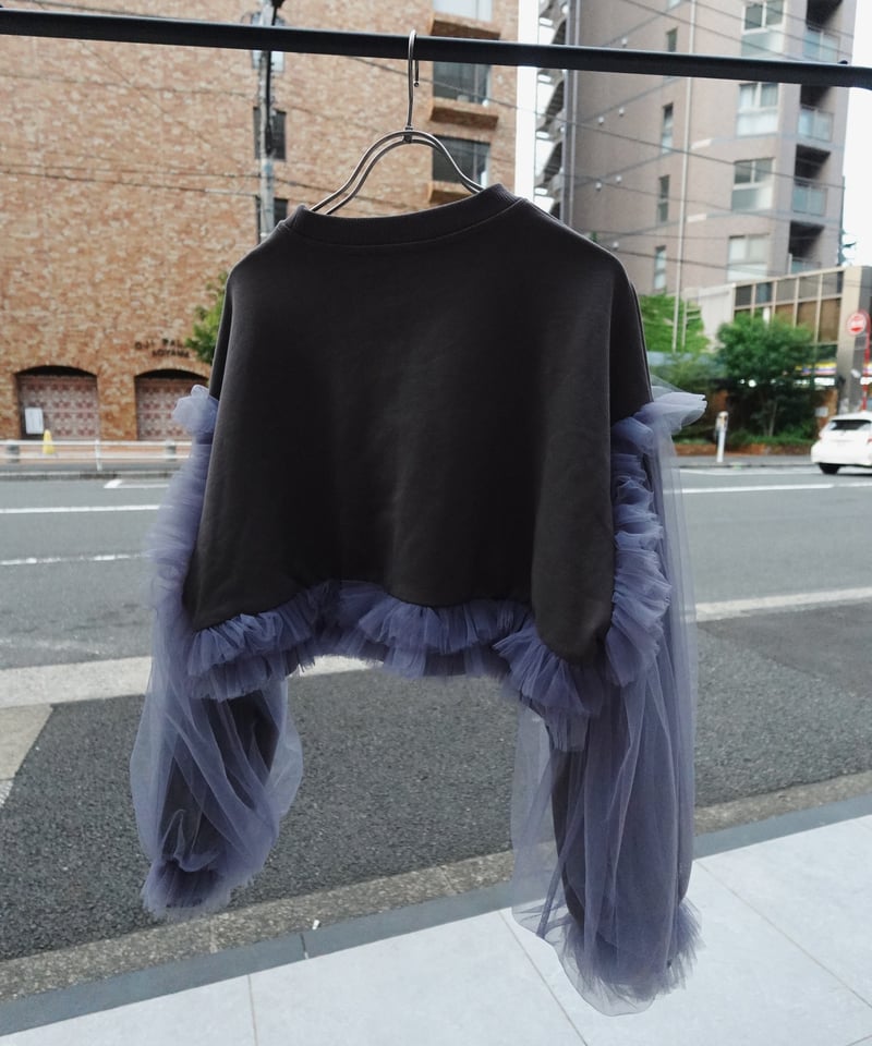 VIVIANO × JURK / Cropped Tulle Sweatshirt | JURK