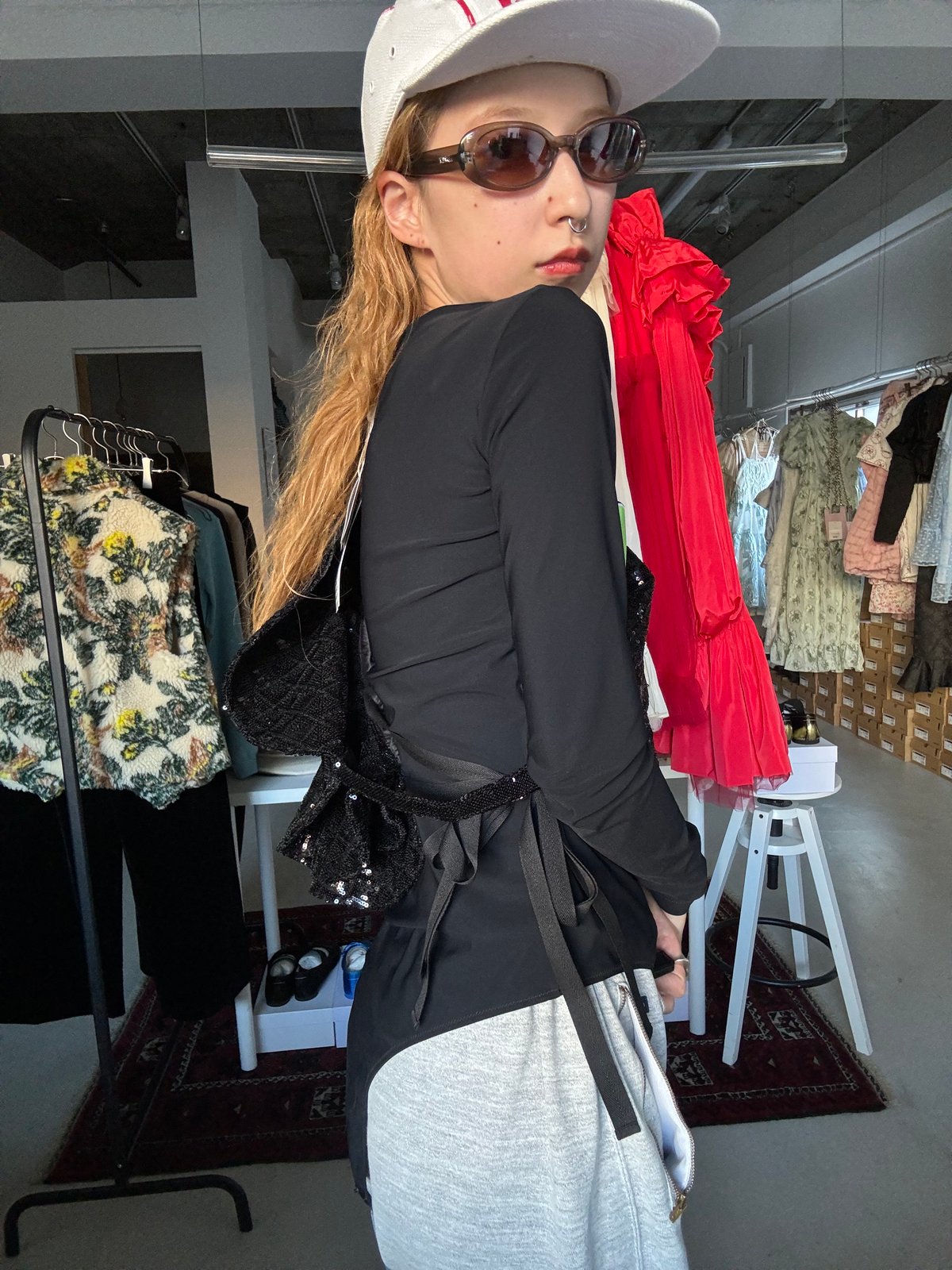 VIVIANO /B01-S Ruffle Sequin Bustier | JURK