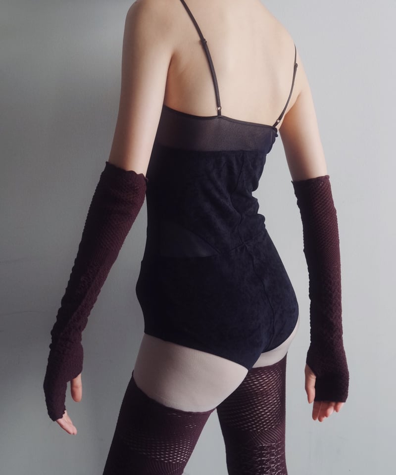 FETICO × JURK / SHEER PANEL VELVET BODYSUIT | JURK 