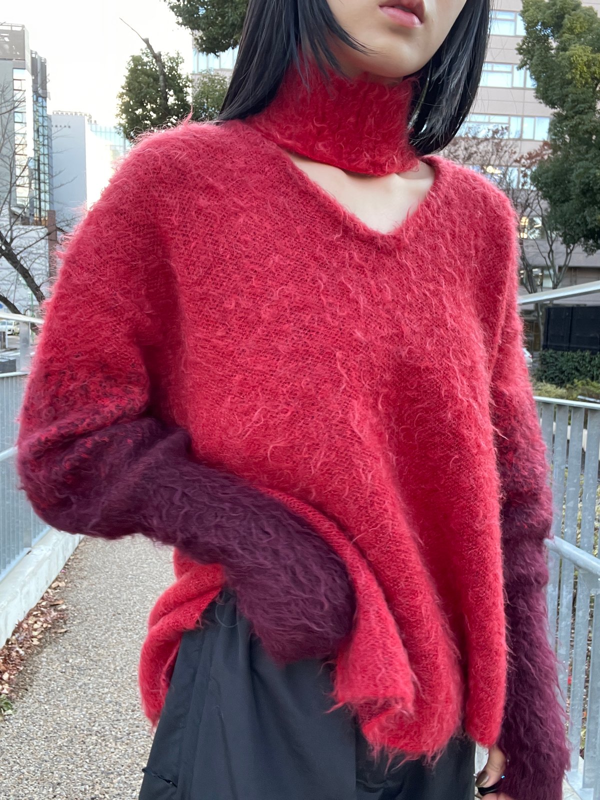 MUKASA / MOHAIR OPEN HIGHNECK KNIT | JURK MUKASA / MOHAIR OPEN HIGHNECK KNIT | JURK