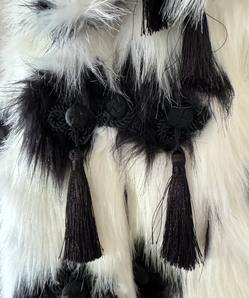 VIVIANO / J08 Curve Sleeve Heart pattern Fur Ja