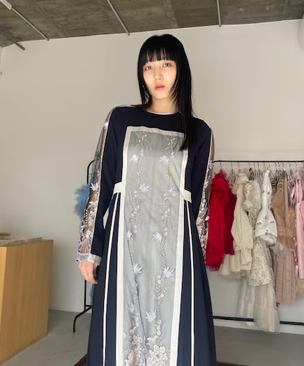 MURRAL / Framed flower lace dress | JURK