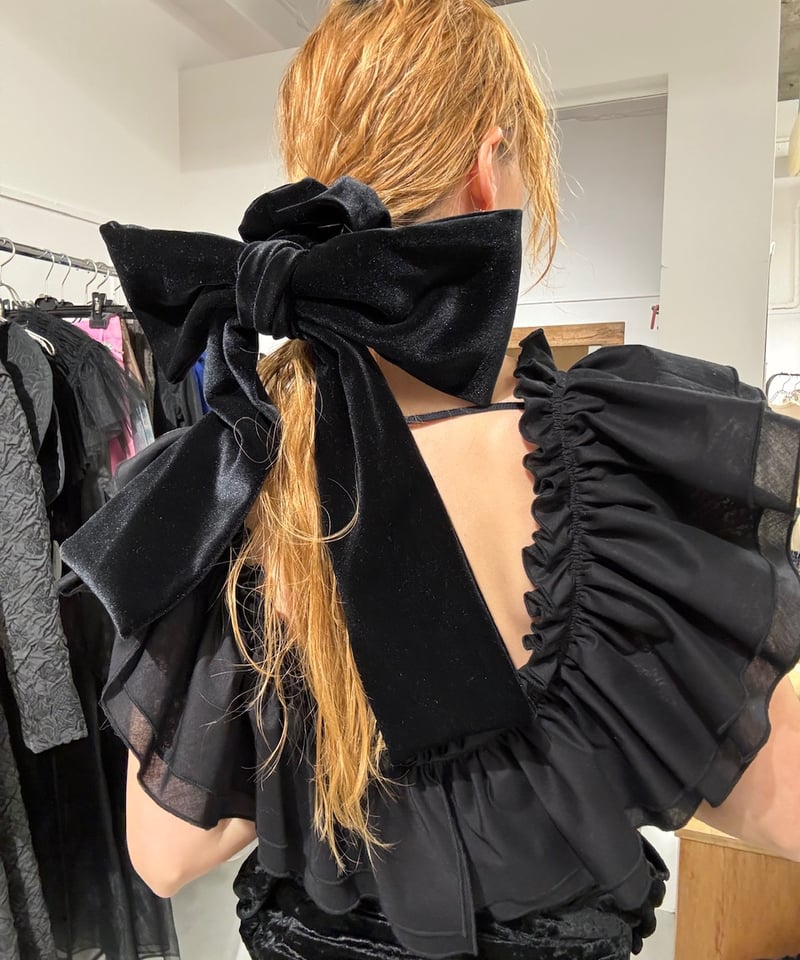 ヘアアクセサリー heyep Large Velour Ribbon Scrunchie heyep Large Velour Ribbon Scrunchie