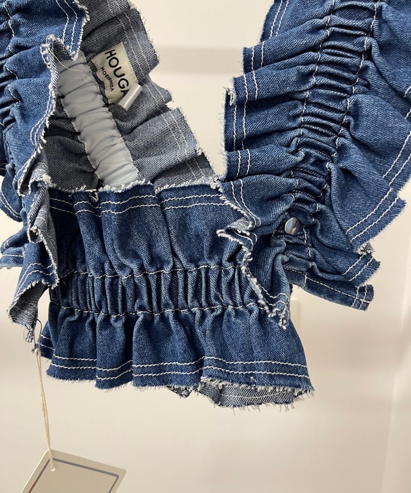 〈HOUGA〉jean frill belt ブルー HOUGA〉jean frill belt ブルー