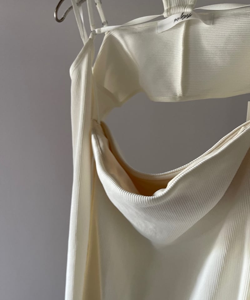 MUKASA / Rib high neck sleeve 白 MUKASA / Rib high neck sleeve