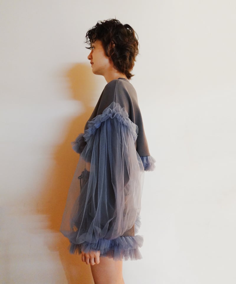 VIVIANO × JURK / Cropped Tulle Sweatshirt | JURK