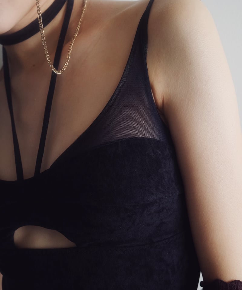 FETICO × JURK / SHEER PANEL VELVET BODYSUIT | JURK 