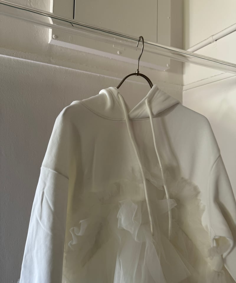 VIVIANO / CS05 Gathered Tulle Hoodie | JURK