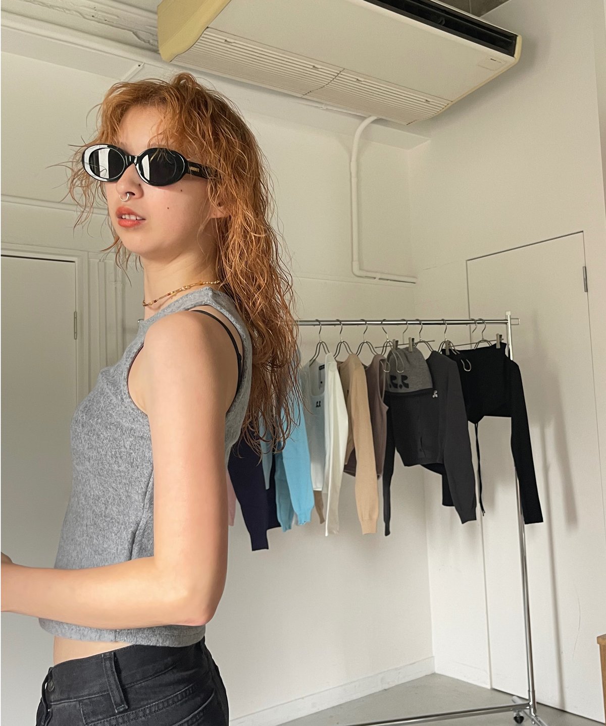 ★関税/送料込★Rest&Recreation★HAIRY KNIT TANK TOP HAIRY KNIT TANK TOP - BLACK - rest and recreation