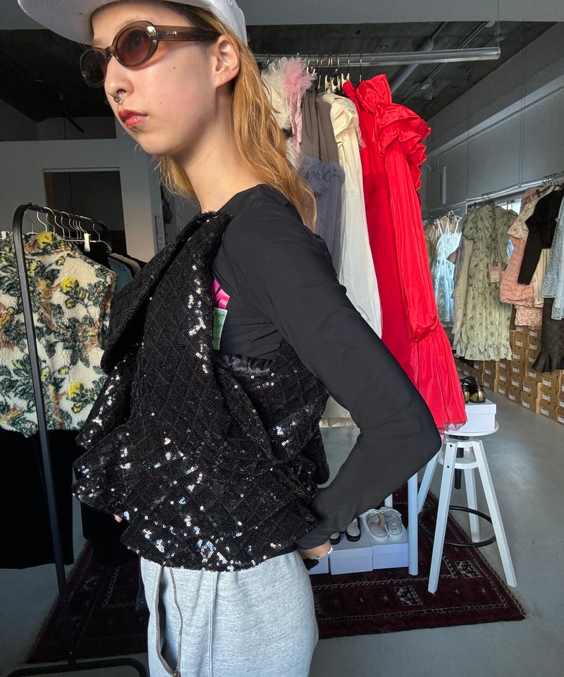 VIVIANO /B01-S Ruffle Sequin Bustier | JURK