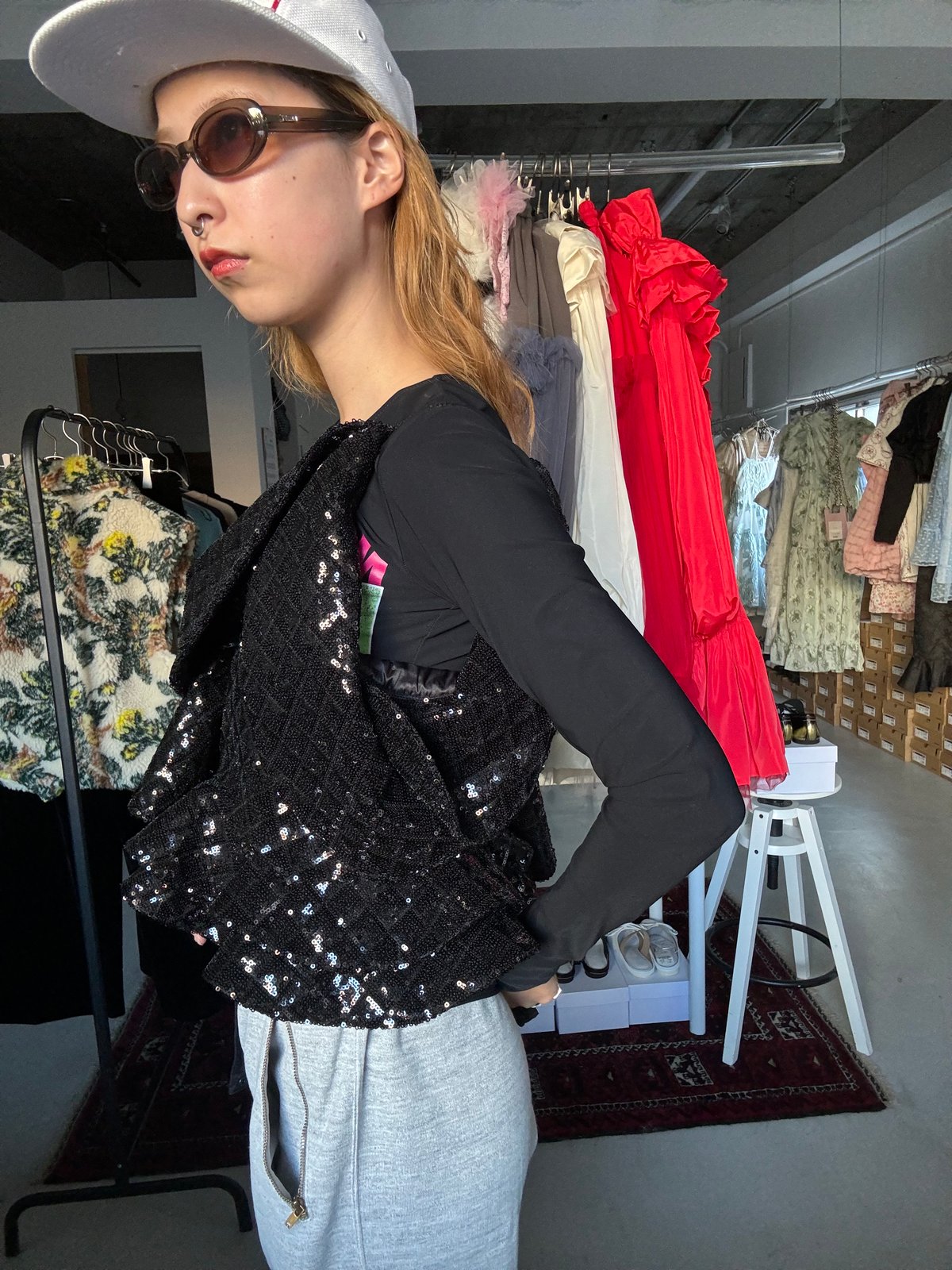 VIVIANO /B01-S Ruffle Sequin Bustier | JURK