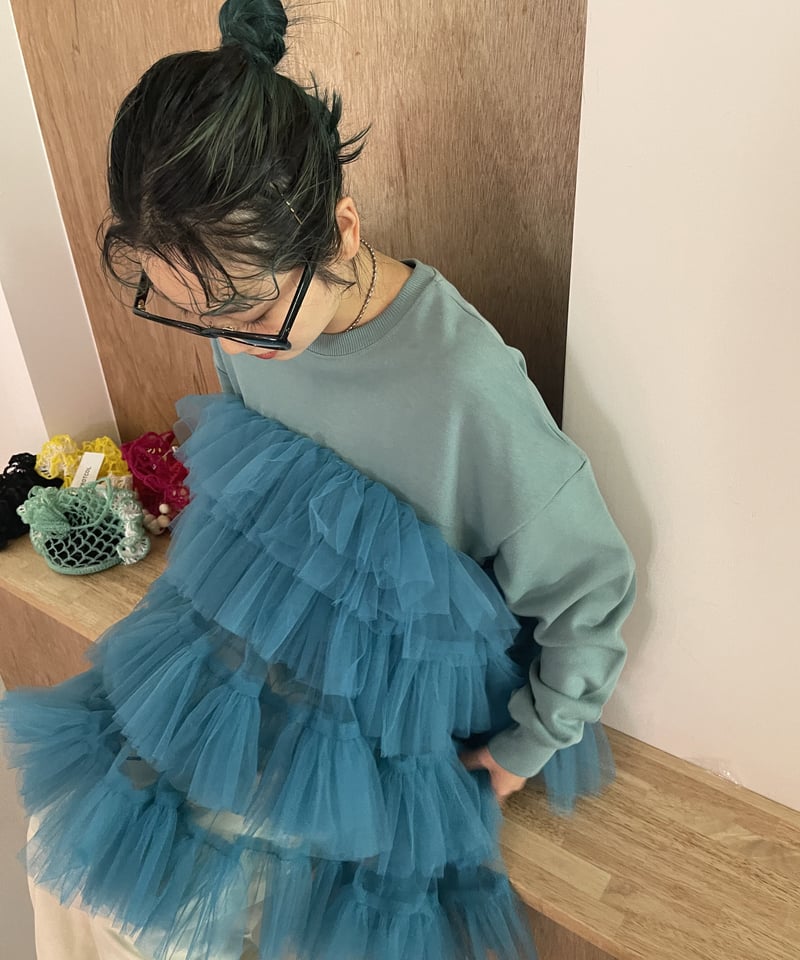 VIVIANO / Tulle Layered Sweatshirt
