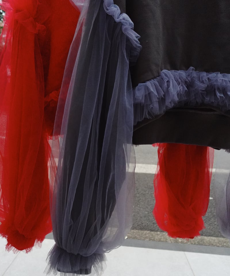 VIVIANO × JURK / Cropped Tulle Sweatshirt | JURK