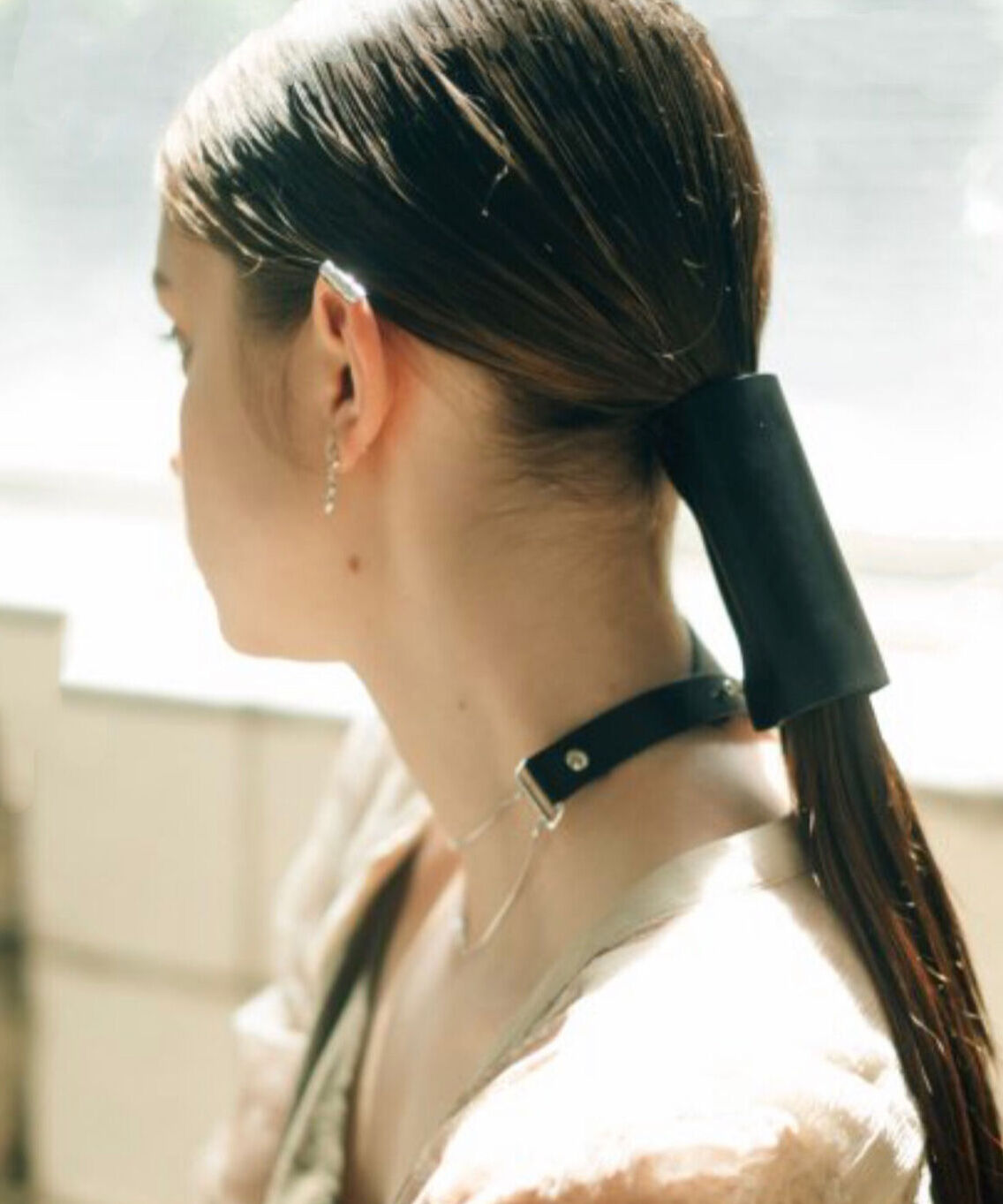 SYKIA / leather hair pierce (L) | JURK