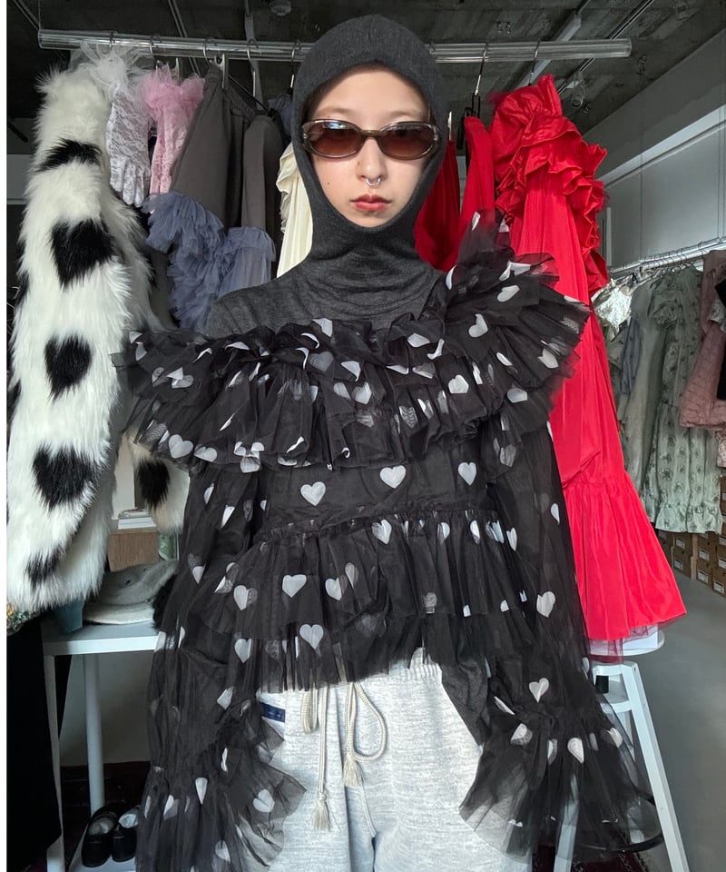 VIVIANO / Asymmetric Tulle Top | JURK