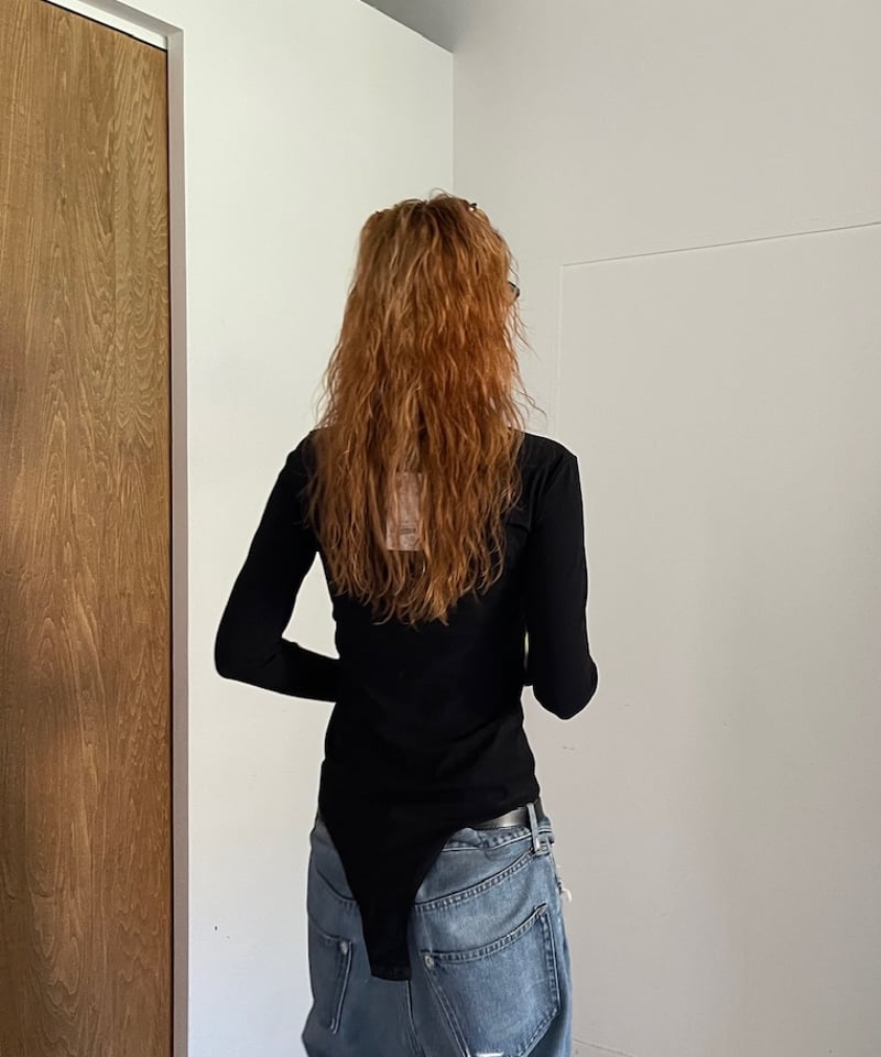 エムエムシックス ナンバープリントプレイスーツ ブラック MM6 / graphic print body suit | JURK