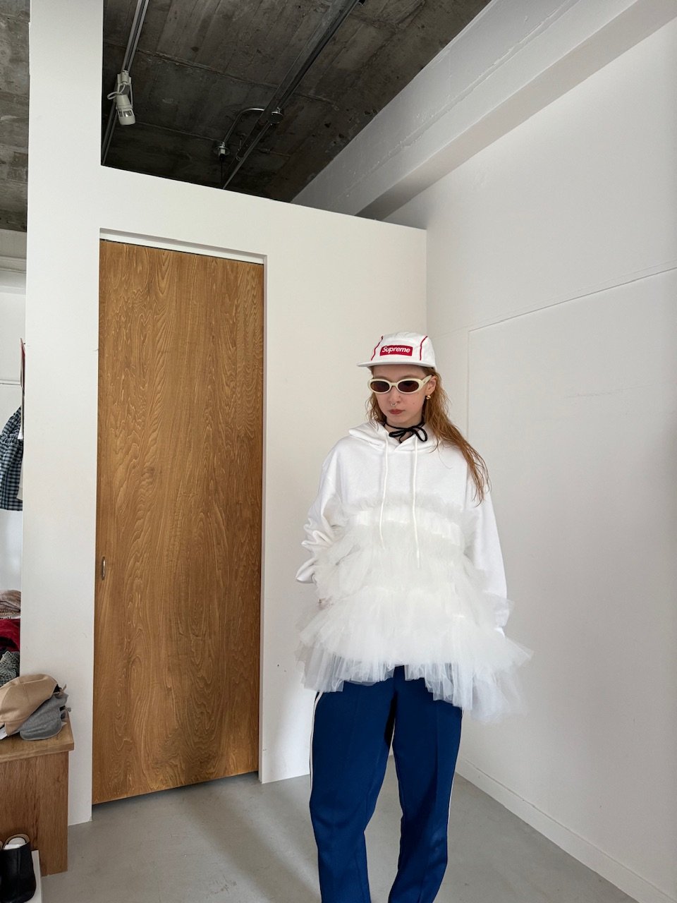 VIVIANO / CS05 Gathered Tulle Hoodie | JURK